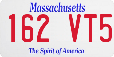MA license plate 162VT5