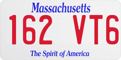 MA license plate 162VT6