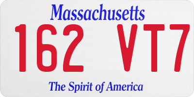 MA license plate 162VT7
