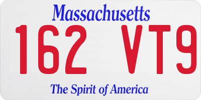 MA license plate 162VT9