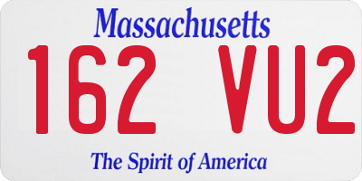 MA license plate 162VU2