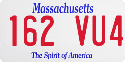 MA license plate 162VU4