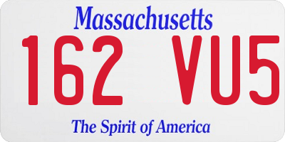 MA license plate 162VU5