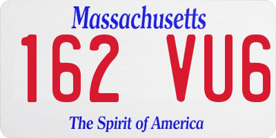 MA license plate 162VU6