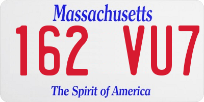 MA license plate 162VU7