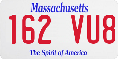 MA license plate 162VU8