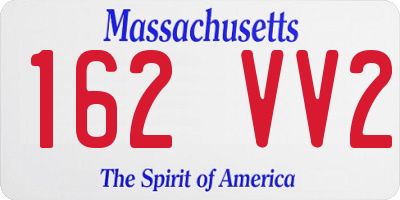 MA license plate 162VV2
