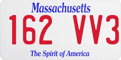 MA license plate 162VV3