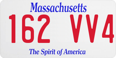 MA license plate 162VV4