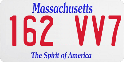 MA license plate 162VV7