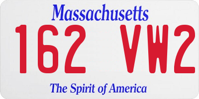 MA license plate 162VW2