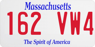 MA license plate 162VW4