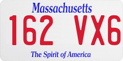 MA license plate 162VX6