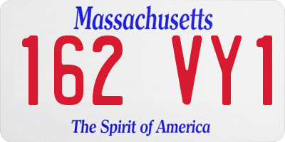 MA license plate 162VY1