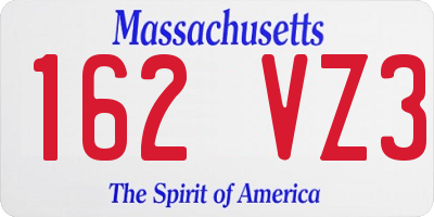 MA license plate 162VZ3