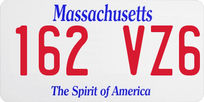MA license plate 162VZ6