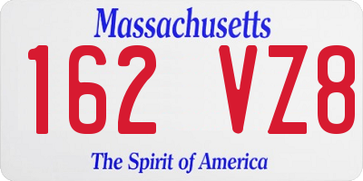 MA license plate 162VZ8