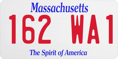 MA license plate 162WA1
