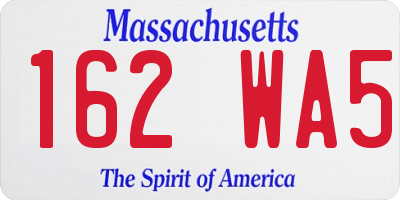 MA license plate 162WA5