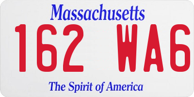MA license plate 162WA6