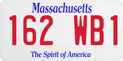 MA license plate 162WB1