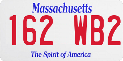 MA license plate 162WB2