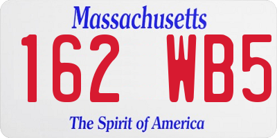 MA license plate 162WB5