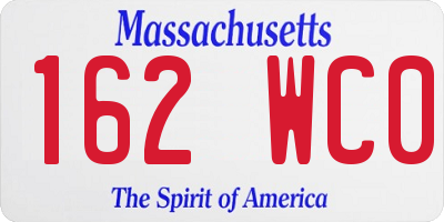 MA license plate 162WC0