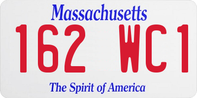 MA license plate 162WC1