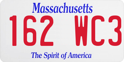MA license plate 162WC3