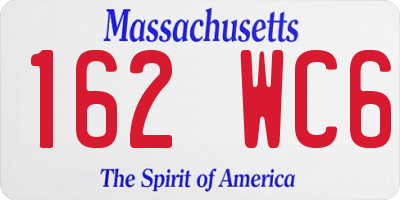 MA license plate 162WC6