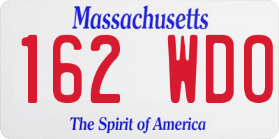 MA license plate 162WD0