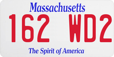MA license plate 162WD2