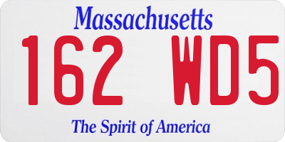 MA license plate 162WD5