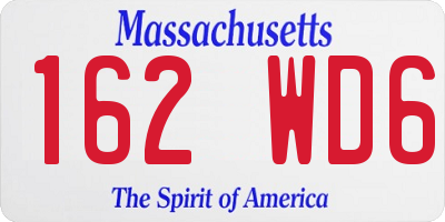 MA license plate 162WD6