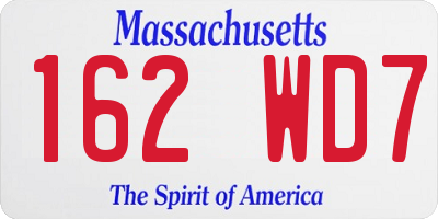 MA license plate 162WD7