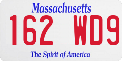 MA license plate 162WD9