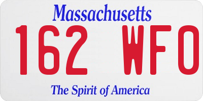 MA license plate 162WF0