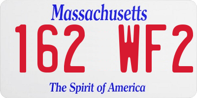 MA license plate 162WF2
