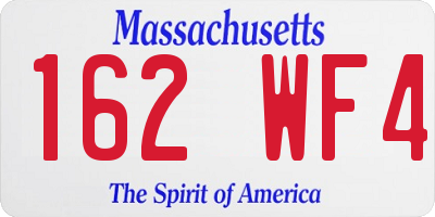 MA license plate 162WF4