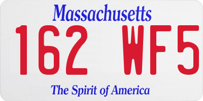 MA license plate 162WF5