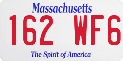 MA license plate 162WF6