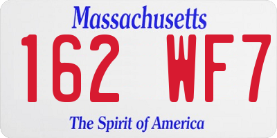MA license plate 162WF7