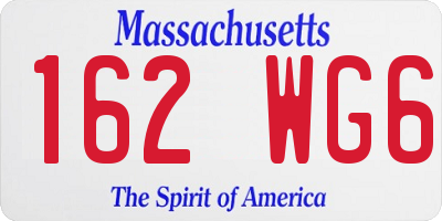 MA license plate 162WG6