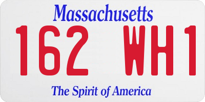 MA license plate 162WH1