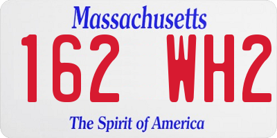 MA license plate 162WH2