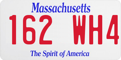 MA license plate 162WH4
