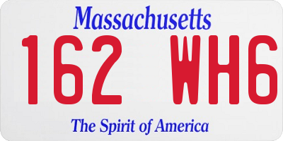 MA license plate 162WH6