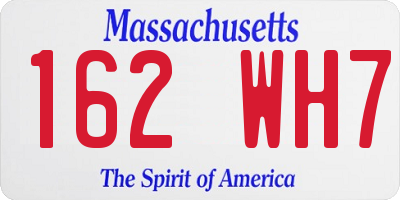 MA license plate 162WH7