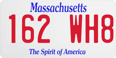 MA license plate 162WH8